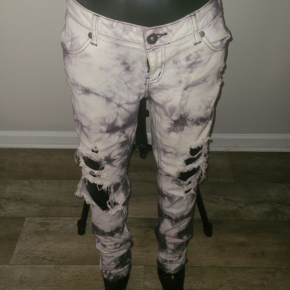 City Streets Tie Dye Denim Jeans Junior's Size 5
